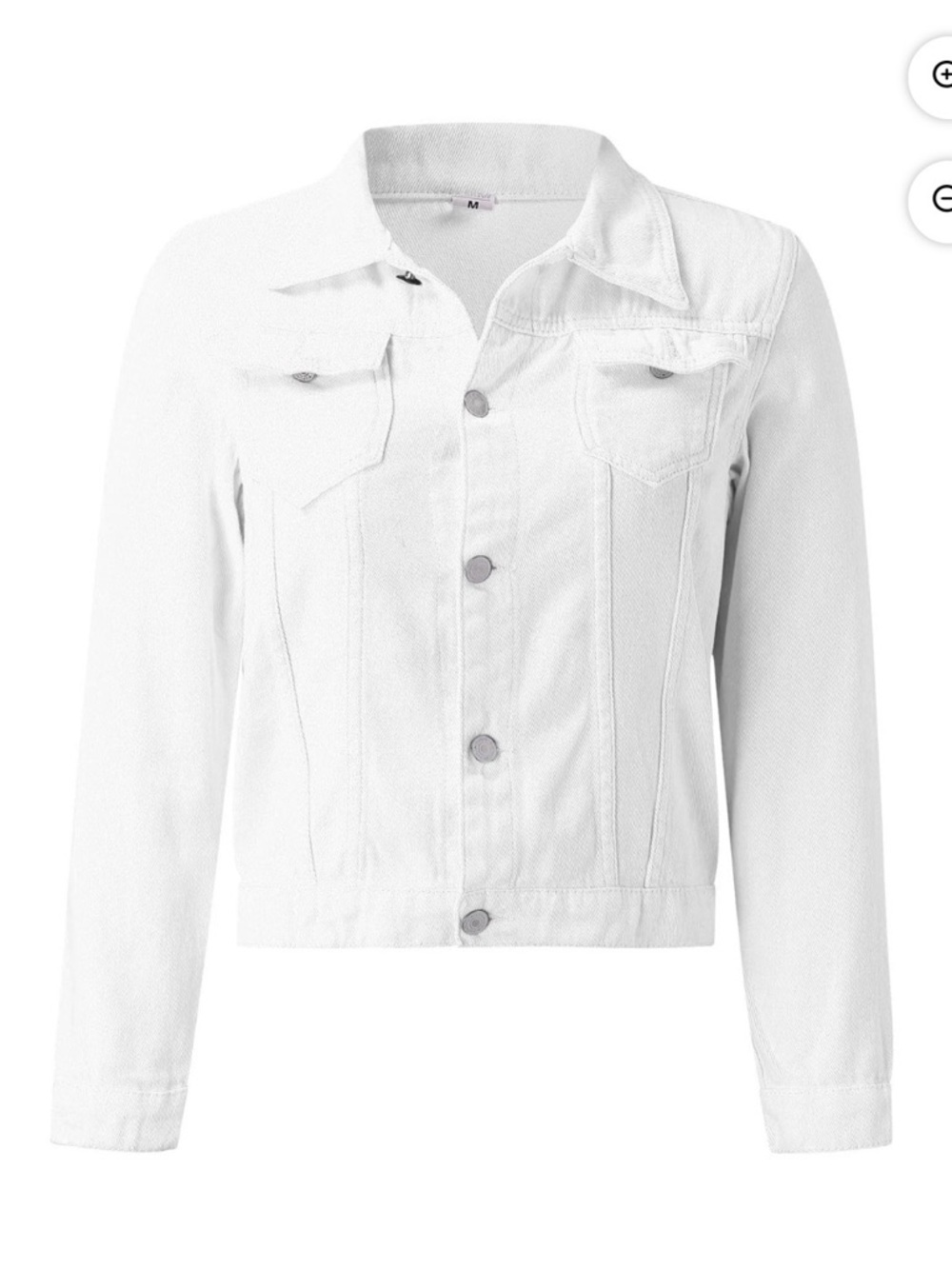 White Women's Denim Jacket - Casual Crop Trucker